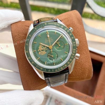 Buy Replica Omega Speedmaster Apollo Eleven Watches Green Dial Moonshine Gold Case